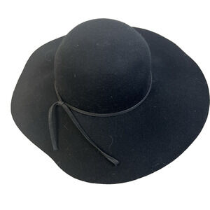 Wool Felt Floppy Wide Brim Fedora Black Outdoors Festival Hippie Granola Girl